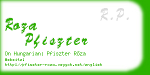 roza pfiszter business card
